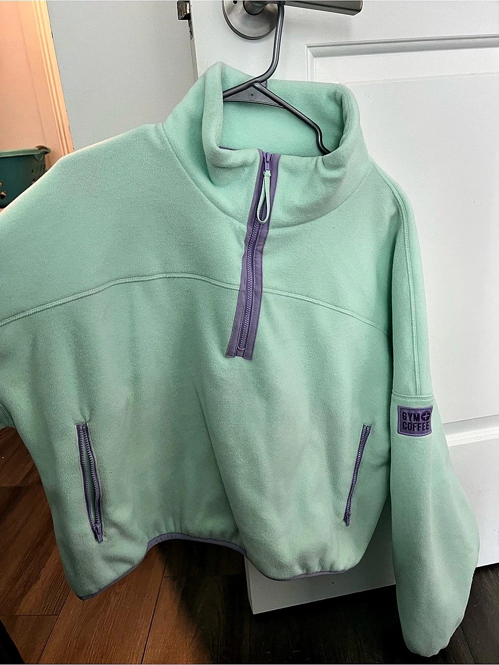 Gym+Coffee Industry Half Zip Fleece Mint Green Pullover
